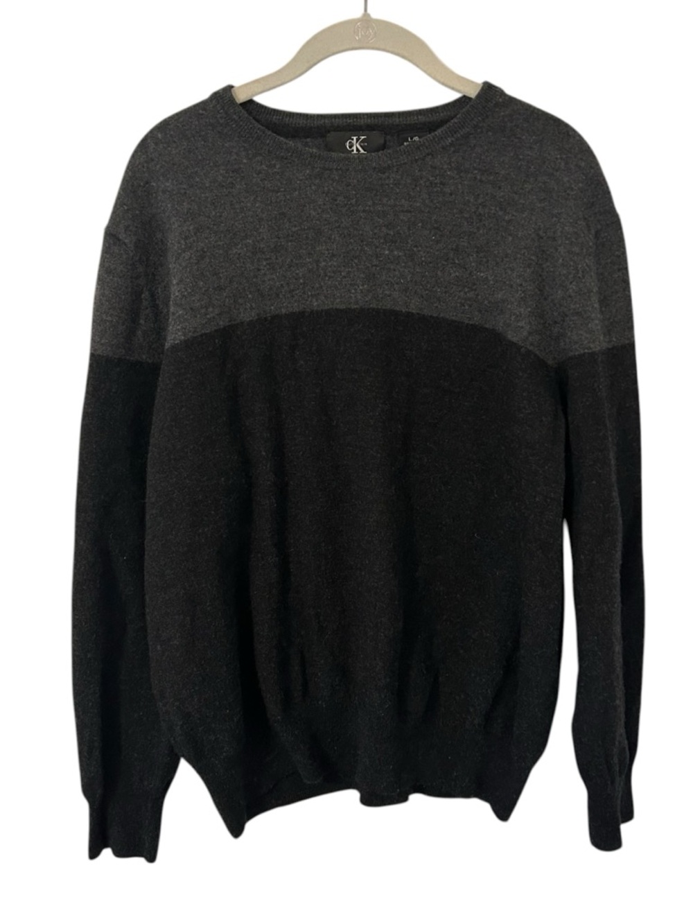 Gray & Black Sweater Calvin Klein Merino Wool CK Men’s Size Medium/Large Style!